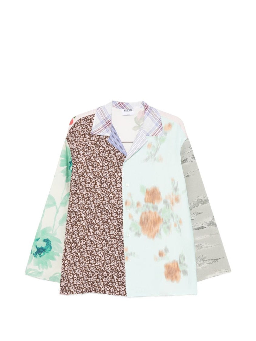 Moschino Multicolour Floral Patchwork Collared Top
