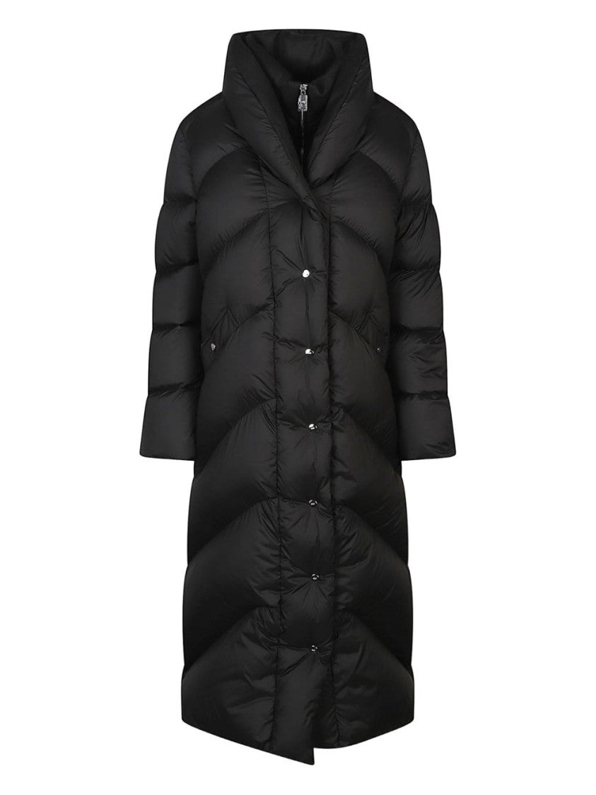 Add Tailored Black Coat With Structured Collar And Button Closure