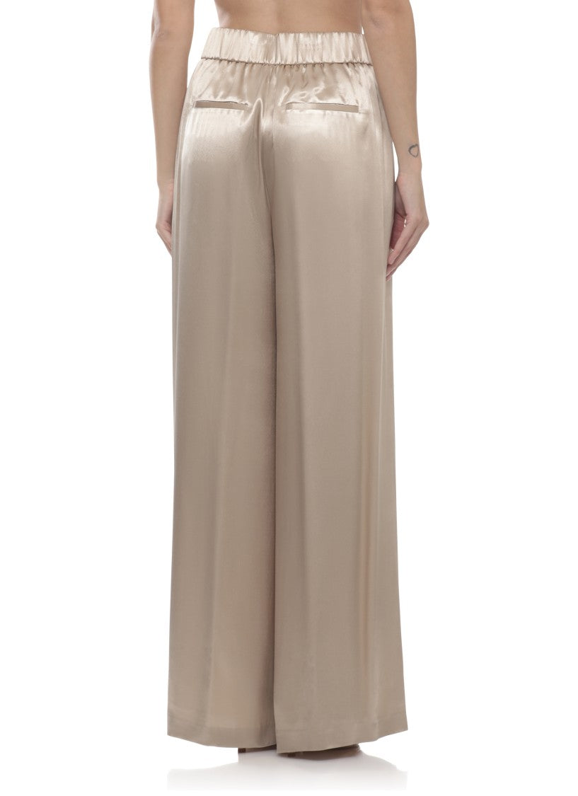 Peserico Aurea Gold Aura Viscose Straight-Leg Pants