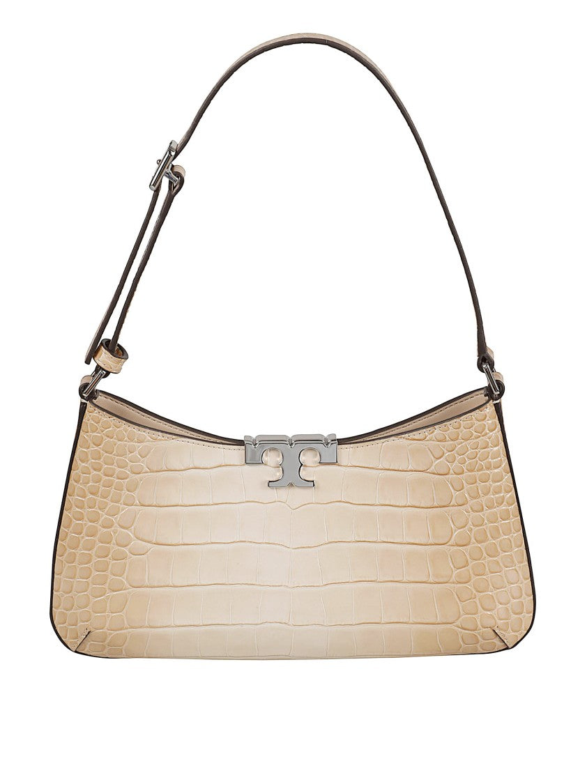 Tory Burch Croc-Embossed Shoulder Bag With Double T Hardware