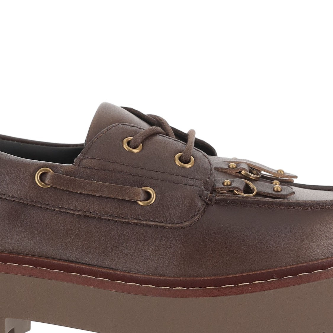 Pinko Brown Margharet 01 Leather Loafers