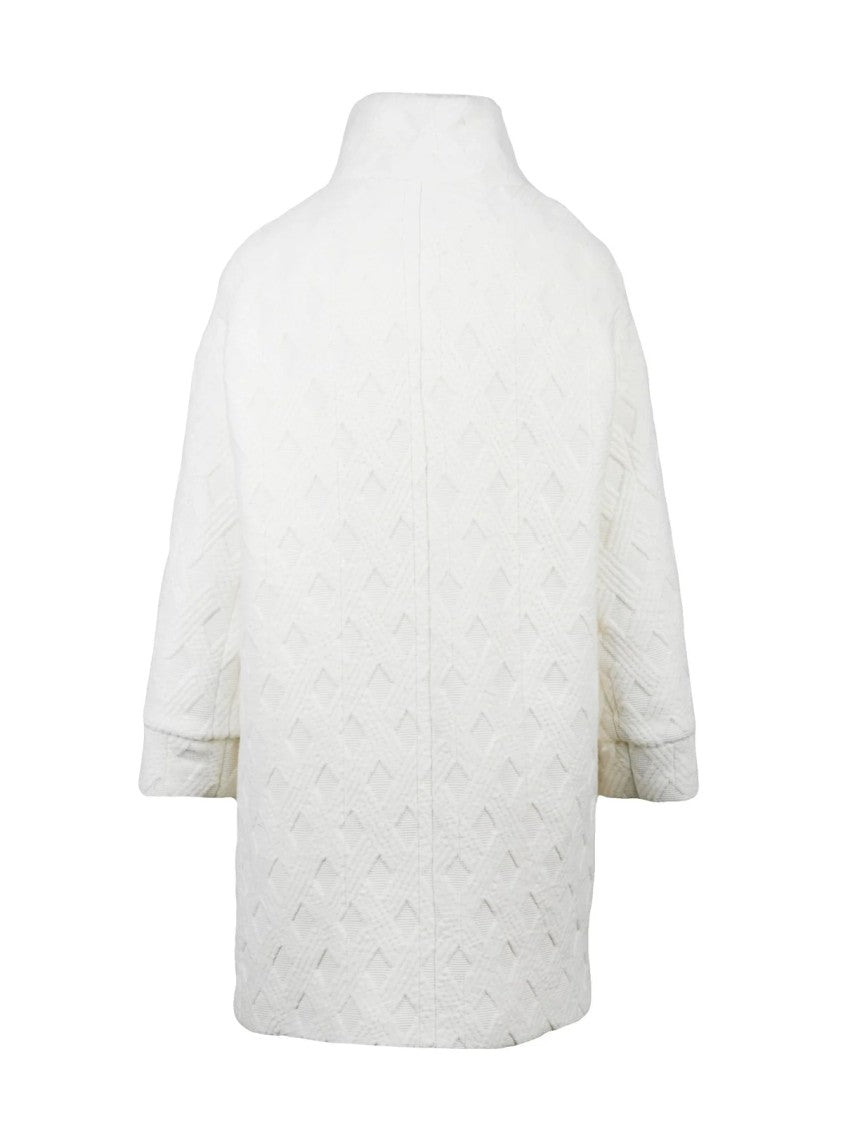 Oliver Horigamy White Virgin Wool-Blend Coat