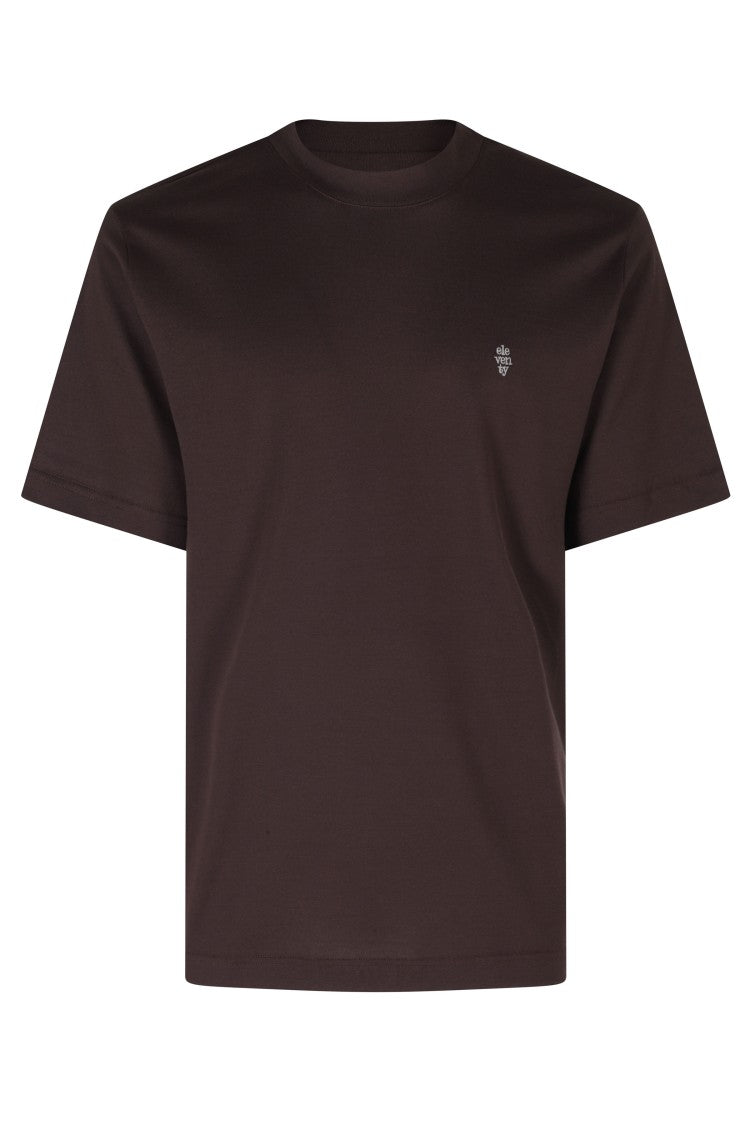 Eleventy Embroidered Logo Crewneck Cotton T-Shirt
