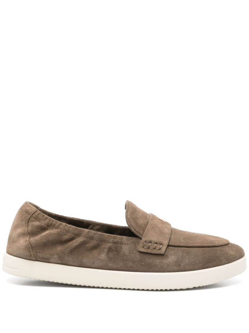 Tory Burch Moccasin-Inspired Suede Metallic Detail Flats