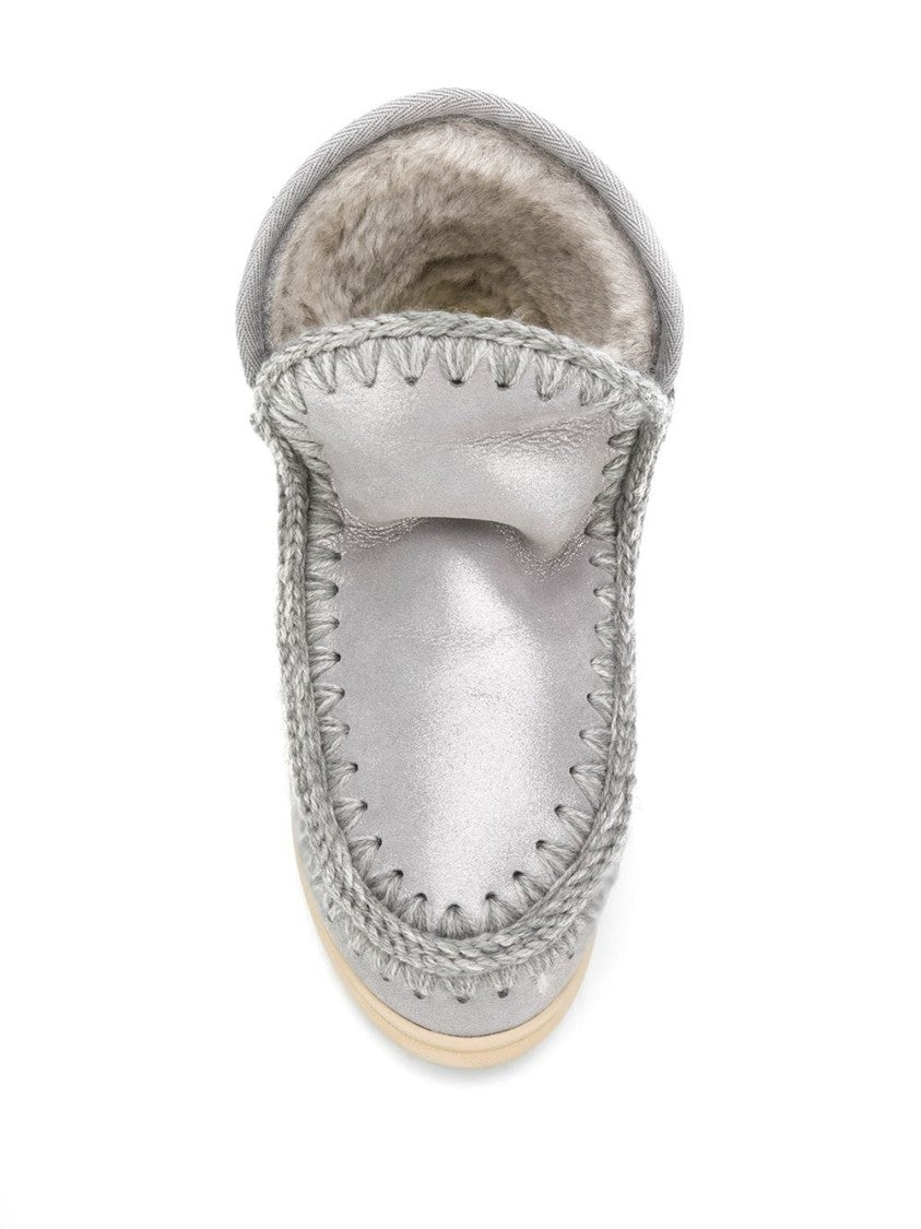 Mou Sneakers In Double Face Sheepskin With Stitching Detail