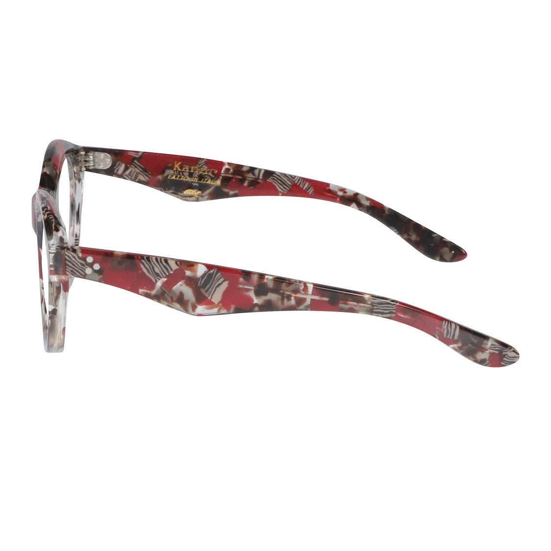 Kador Thick Bold Multicolored Rounded Sunglasses With Glossy Finish