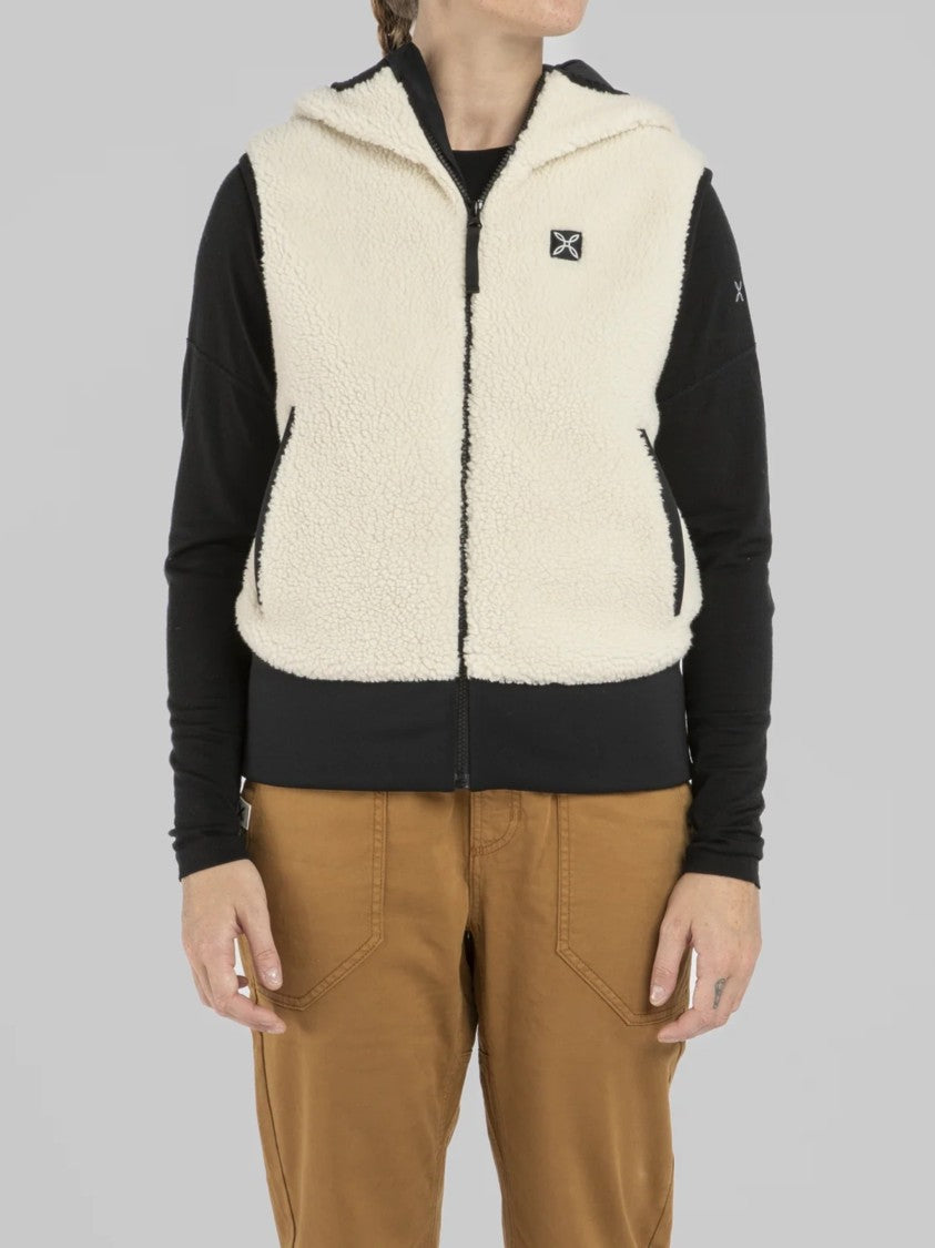 Montura Sleeveless Sherpa Vest With Contrast Detailing And Hood