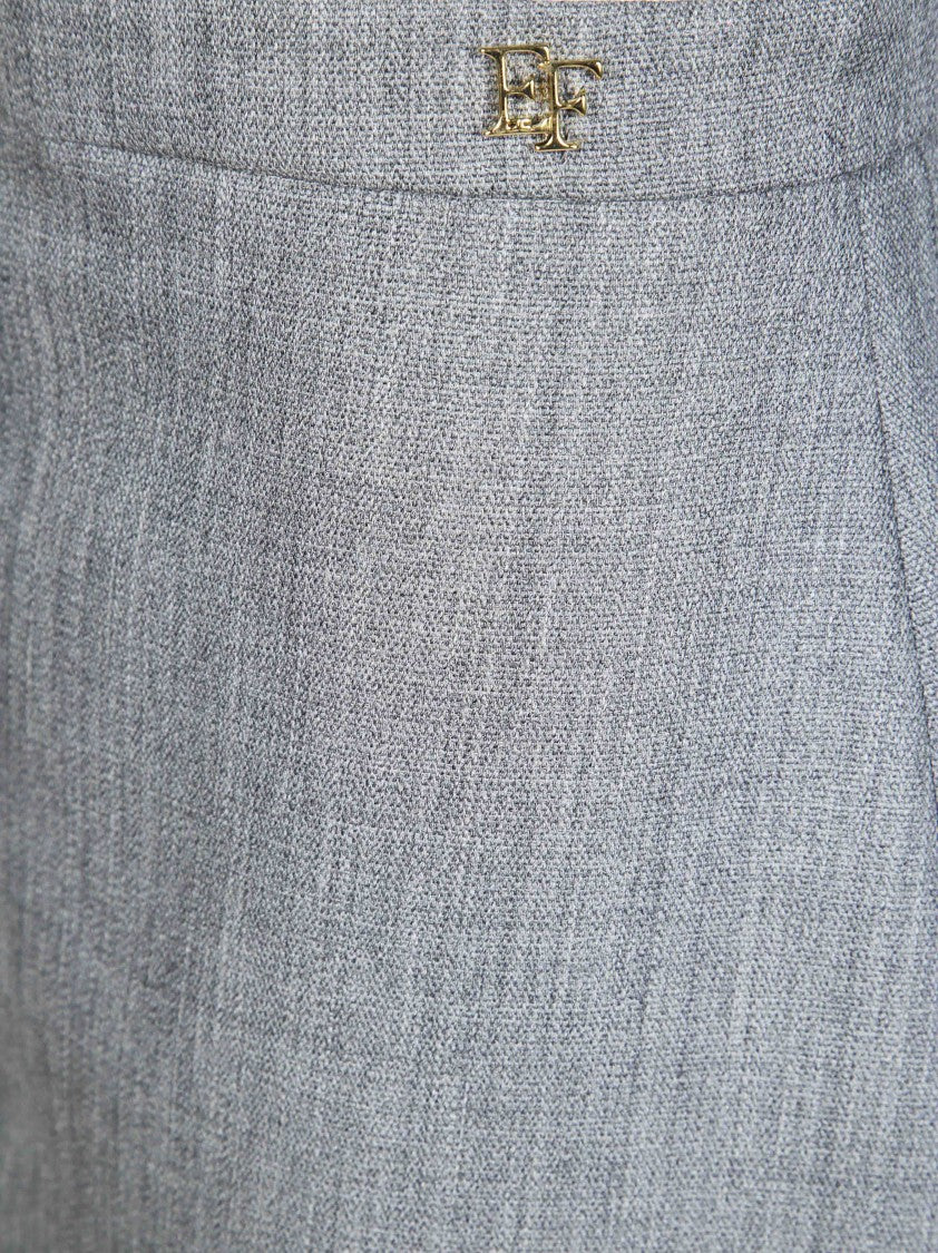 Elisabetta Franchi Straight Tailored Slit Midi Skirt