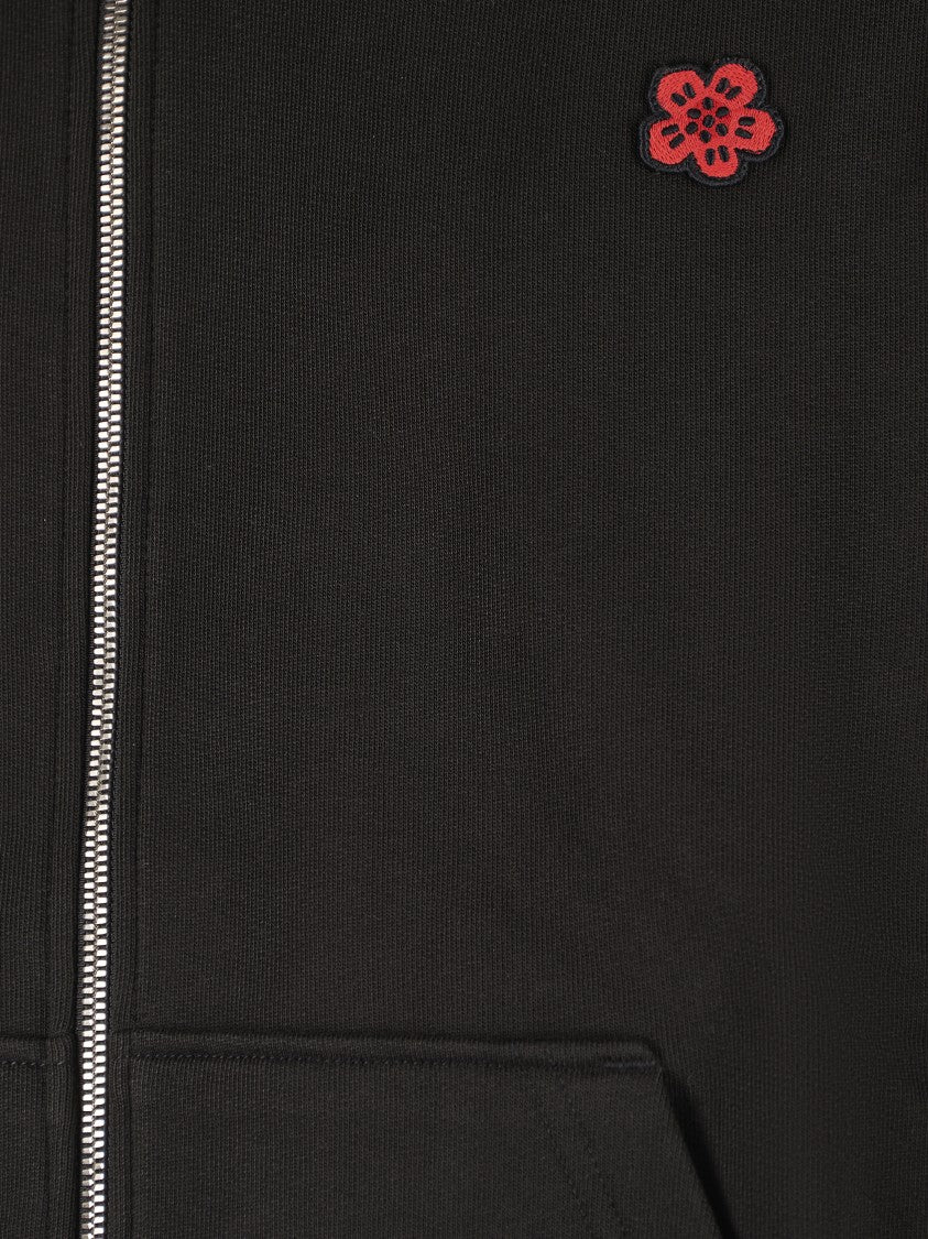 Kenzo Boke Flower Full Zip Hoodie With Ribbed Fabric