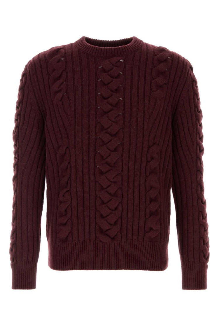 Alexander Mcqueen Burgundy Wool Blend Sweater