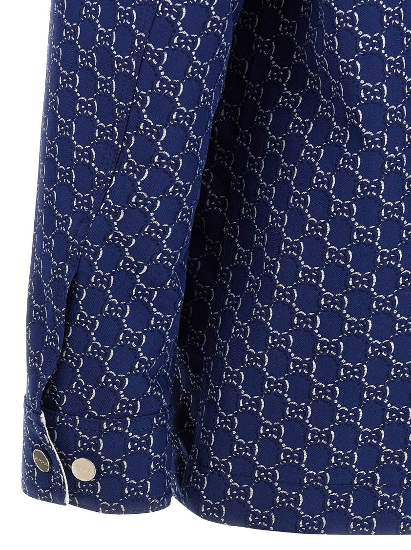 Gucci Jacquard Cotton Jacket With All-Over Gg Shadow Pattern