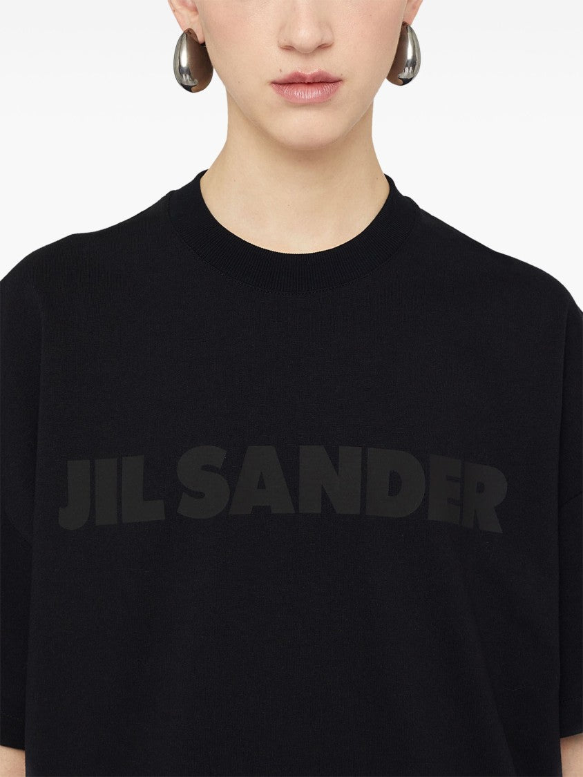 Jil Sander Long Oversized Cotton Jersey T-Shirt With Minimalist Branding