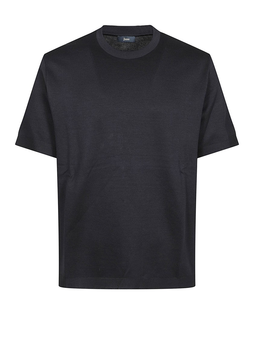 Herno Superfine Cotton T-Shirt With Classic Round Neckline