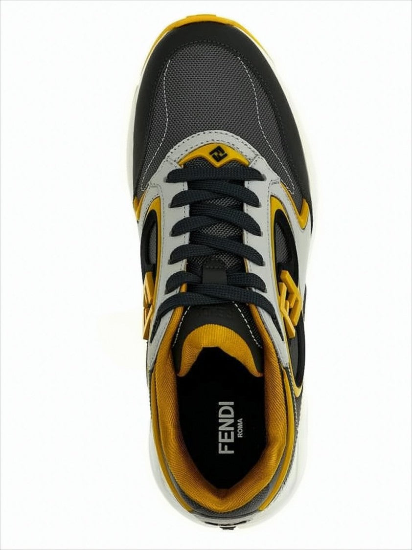 Fendi Dynamic Layered Sneakers With Calf Leather