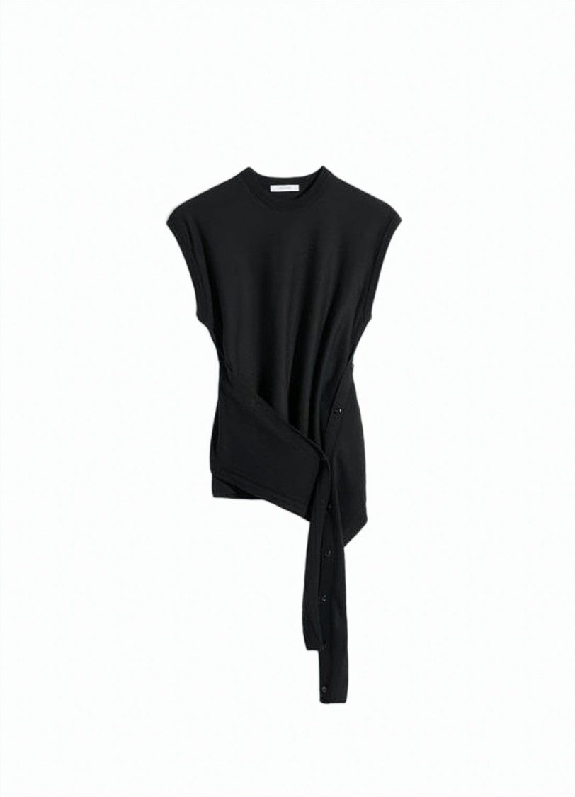 Lemaire Sleeveless Top With Asymmetrical Buttoned Panel