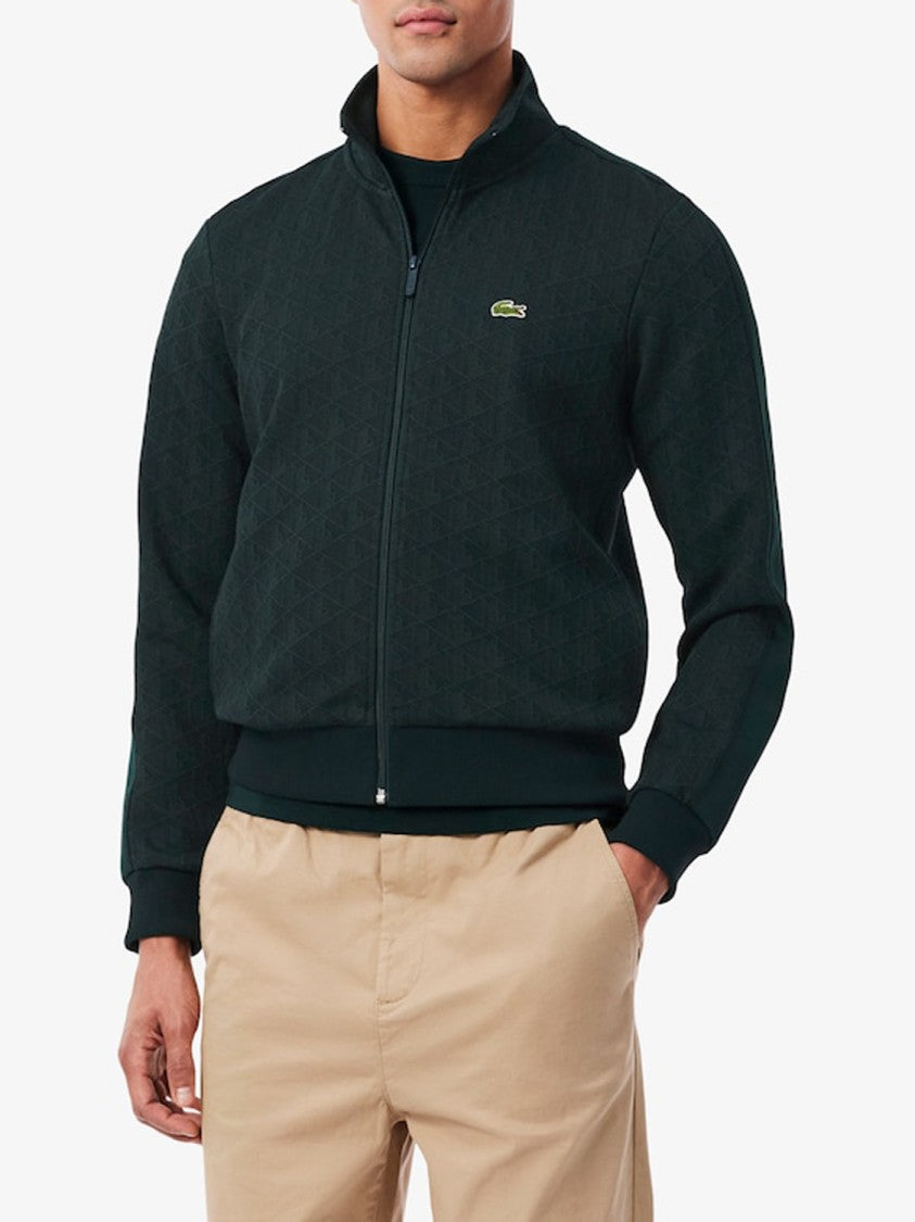 Lacoste Green High-Collar Textured Jacket