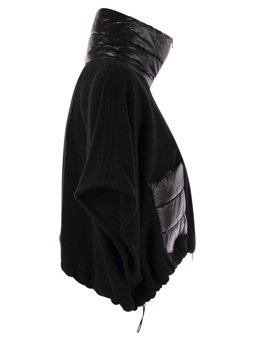 Herno Resort Poncho In Wool And Cashemre