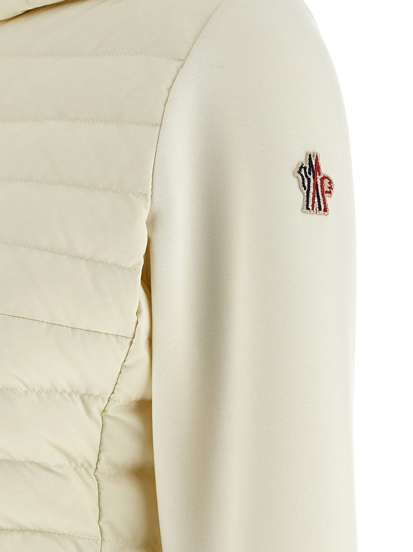 Moncler Grenoble Quilted Front Padded Hoodie With Adjustable Waist And Logo Details