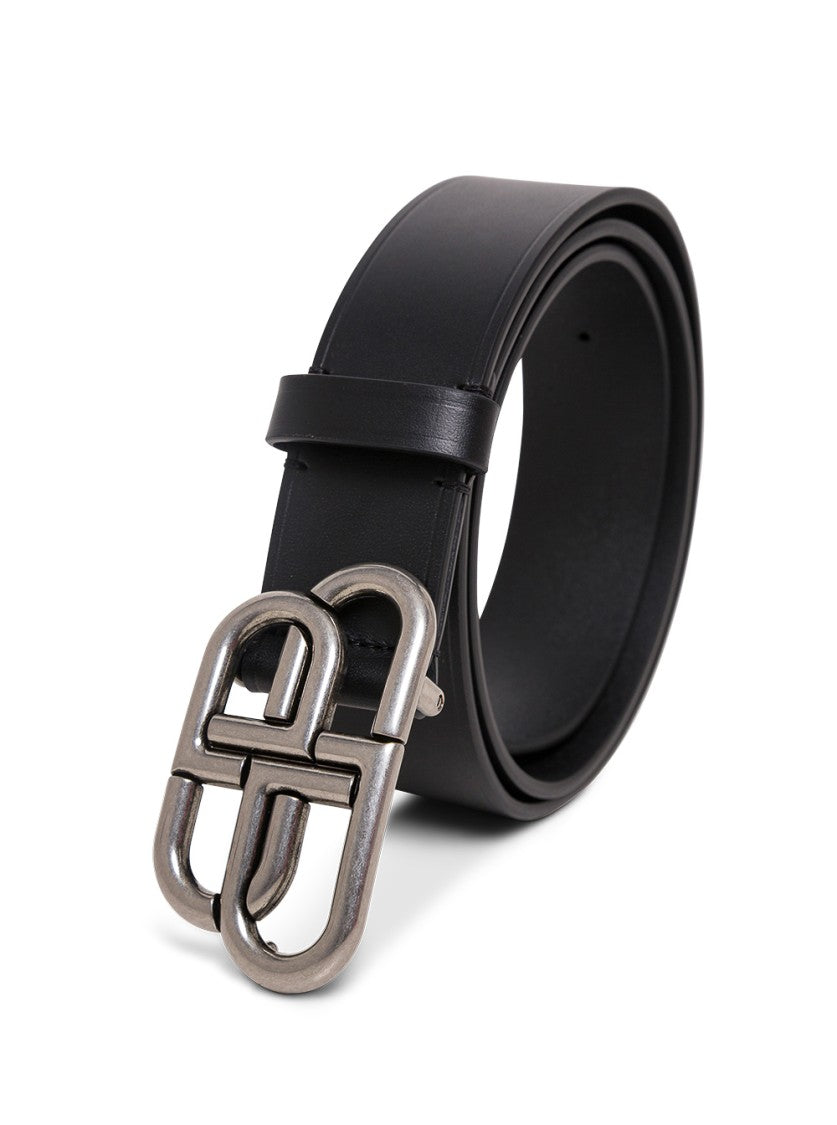 Balenciaga Black Leather Belt