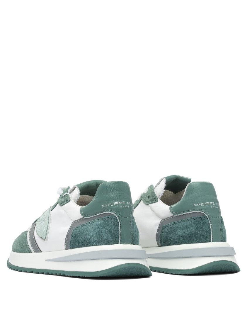 Philippe Model Paris Low-Top Leather Sneakers With Suede Panels