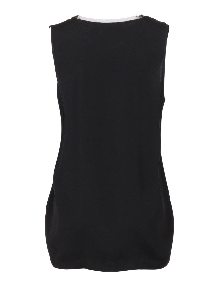 Fabiana Filippi V-Neck Tank Top In Enver Satin