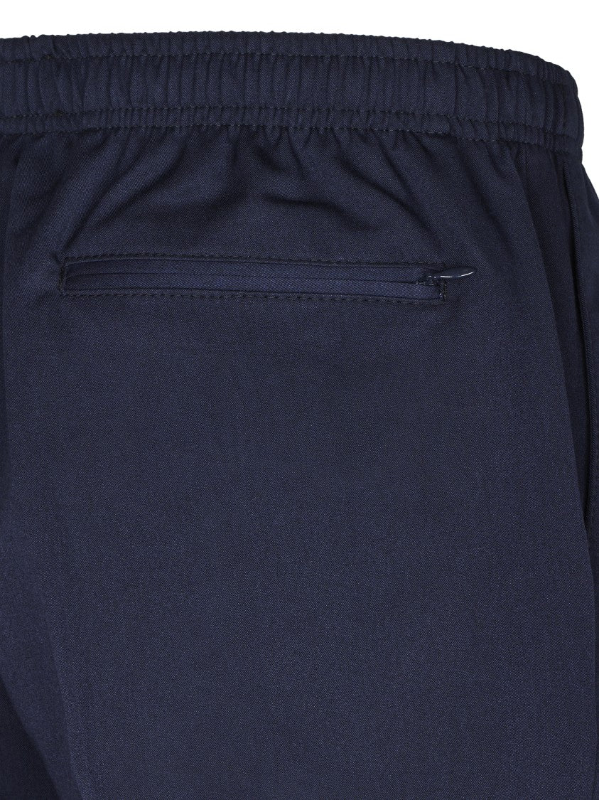 Cellar Door Tailored Blue Trousers With Adjustable Waist