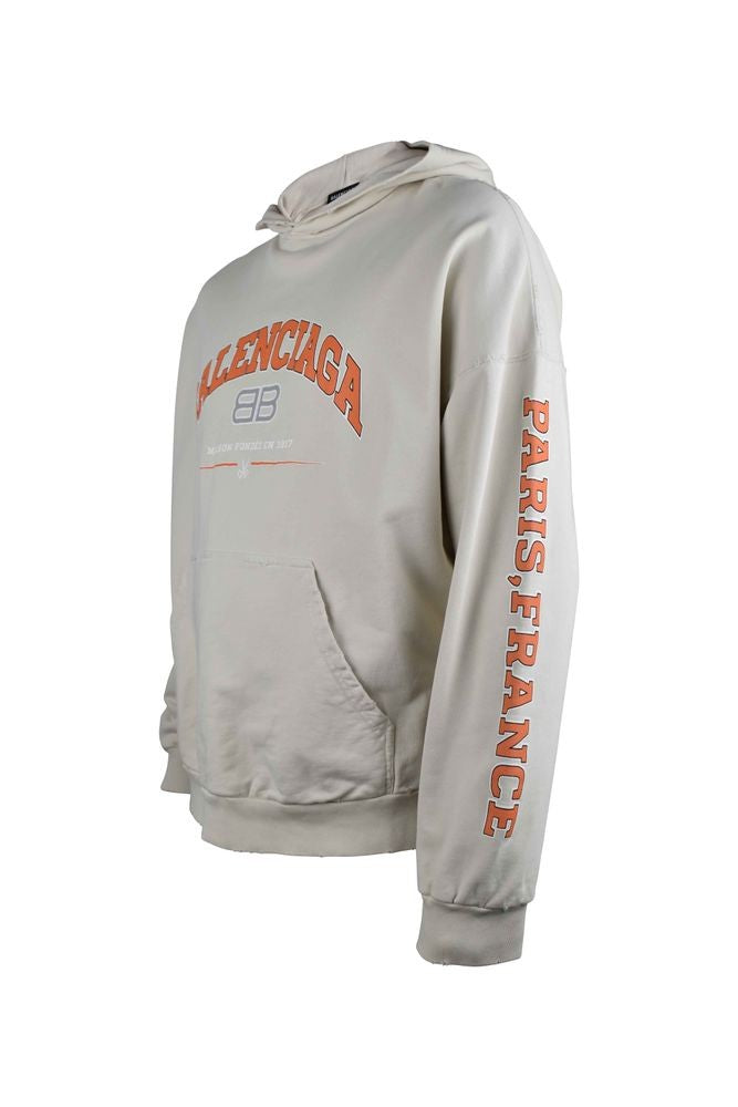 Balenciaga Ecru Cotton Hooded Sweatshirt