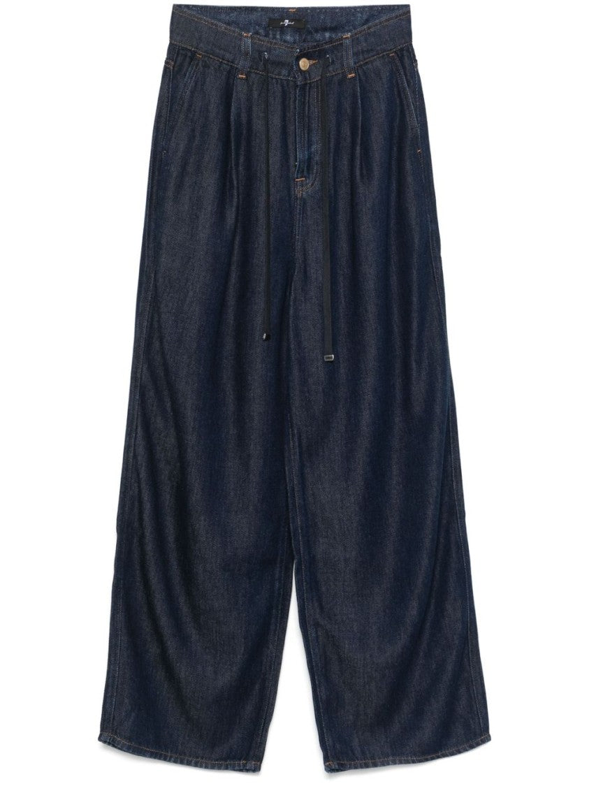 Seven Relaxed Fit Jeans With Concealed Fly And Drawstring Waist