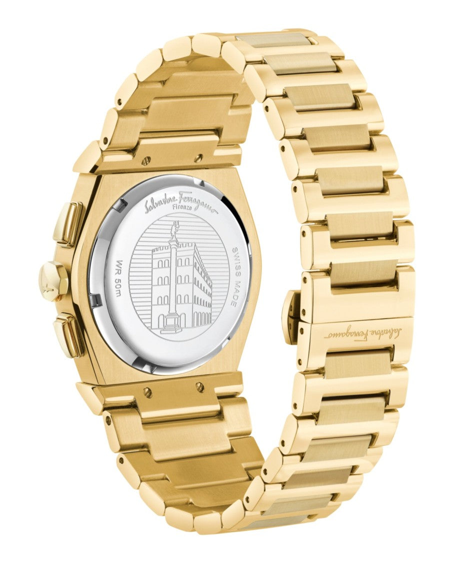 Ferragamo Vega Chrono Gold Stainless Steel Watch