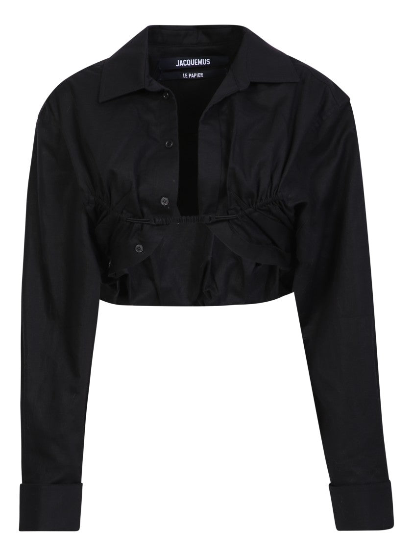 Jacquemus Black Cotton Cropped Shirts