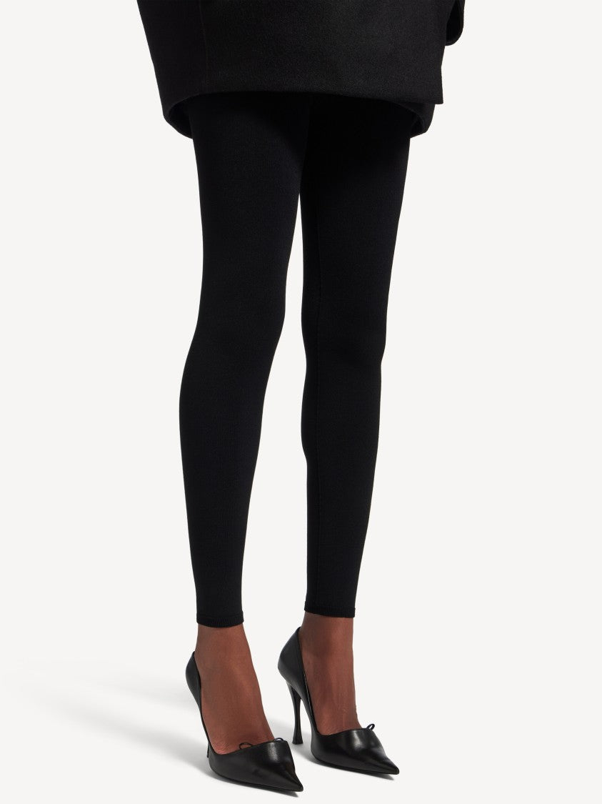 Balenciaga High-Waist Black Leggings With Streamlined Silhouette