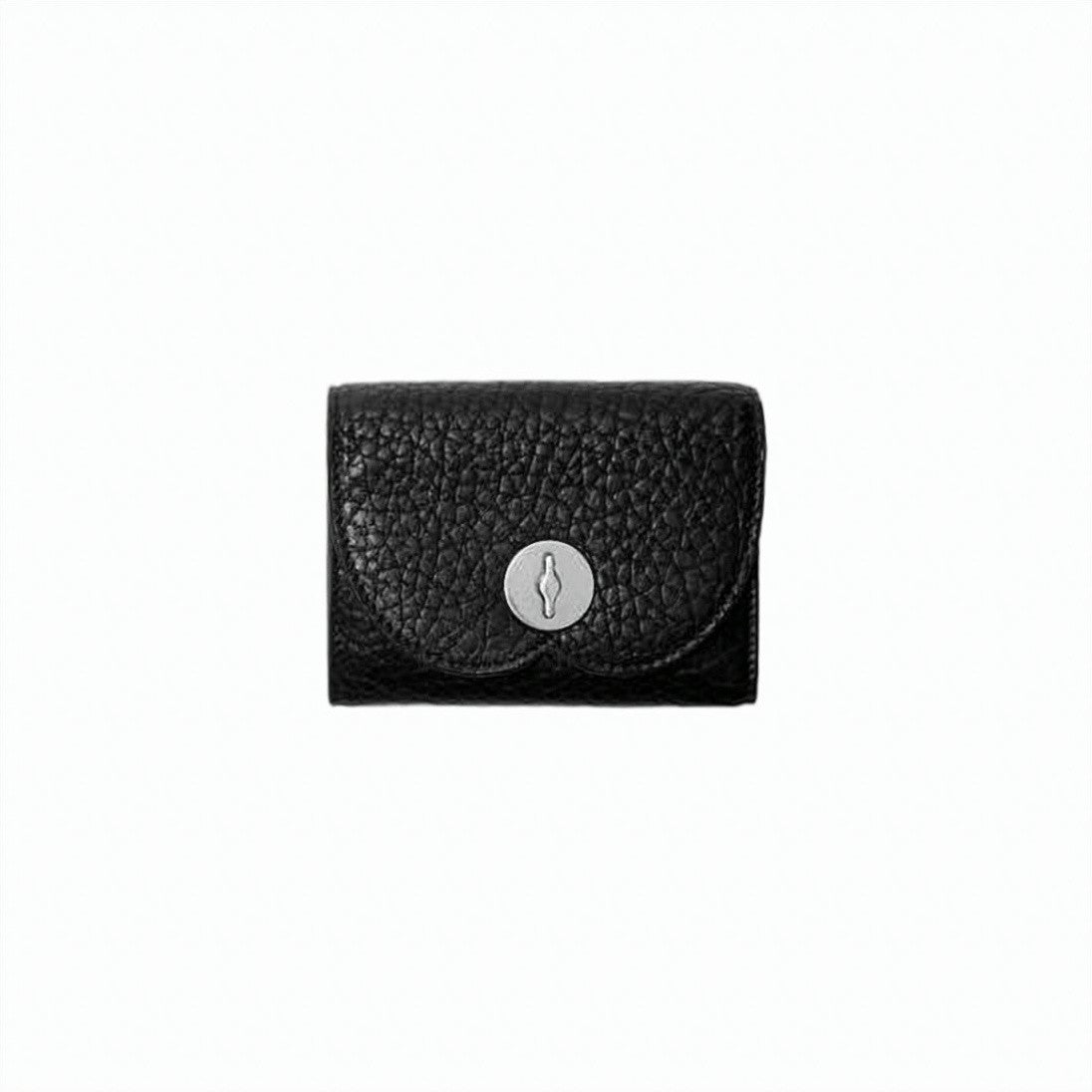 Burberry Textured Cow Leather Compact Wallet