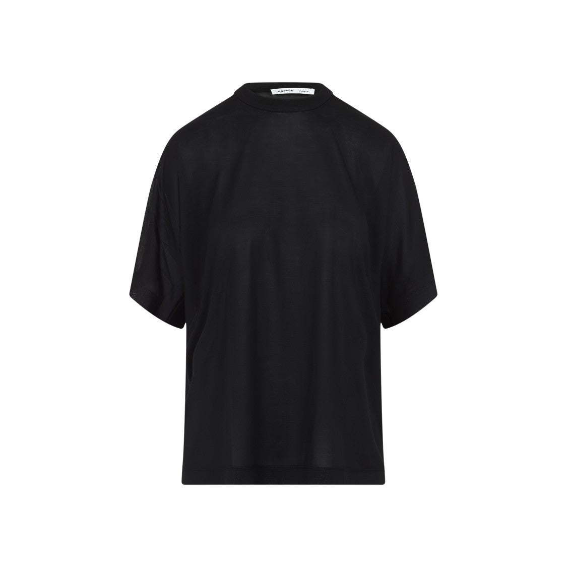 Carven Silk T-Shirt With High Neckline