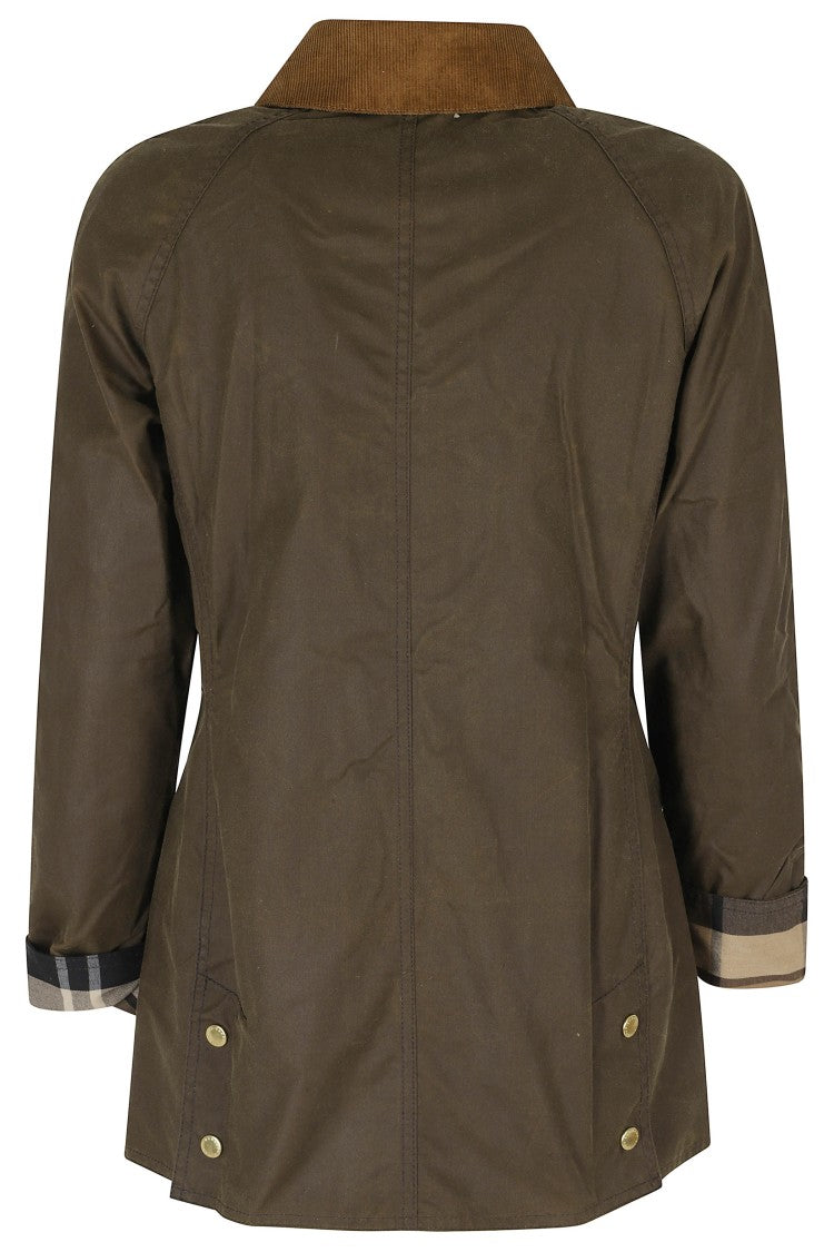 Barbour Beadnell Casual Jacket With Corduroy Collar And Embroidered Detail