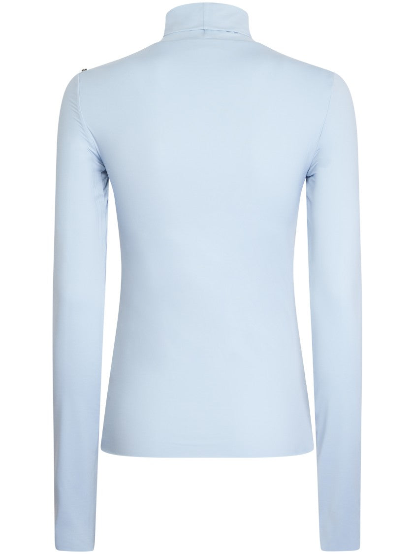Max Mara Fitted Clear Blue Sweater With Smooth Silhouette
