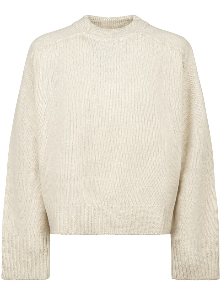 Soeur Ribbed Merino Wool Cropped Sweater With Thumbholes
