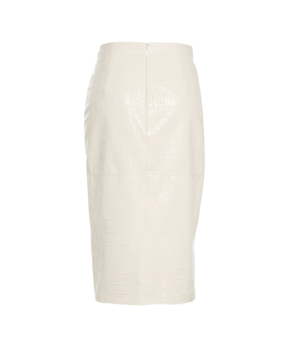 Elisabetta Franchi Crocodile Print Pencil Skirt