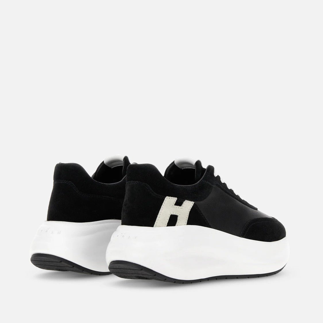 Hogan Black Logo Platform Chunky Sneakers