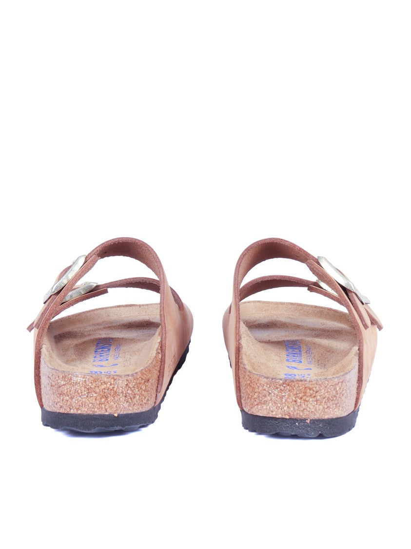 Birkenstock Mink Arizona Nubuck Leather Slide Sandal