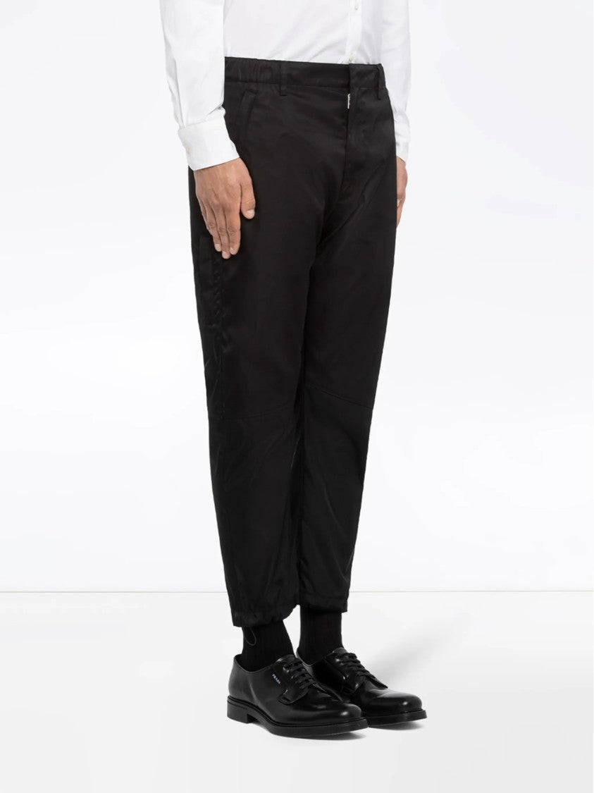 Prada Black Pantalone Tapered Matte Fabric Pants