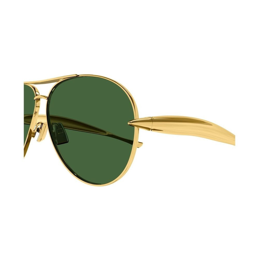 Bottega Veneta Bv1305s Unapologetic Line Pilot-Style Gold Metal Frame Sunglasses