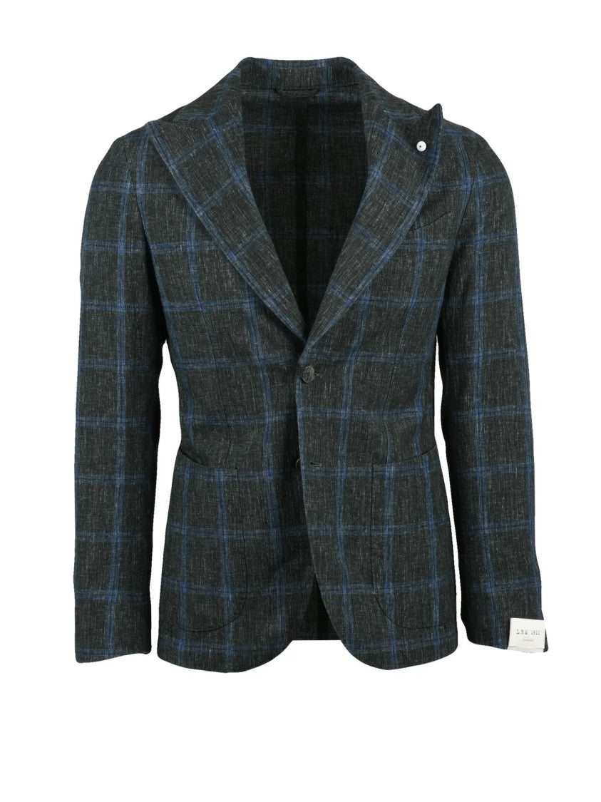 L.B.M. 1911 Green Linen Cotton Fitted Jacket