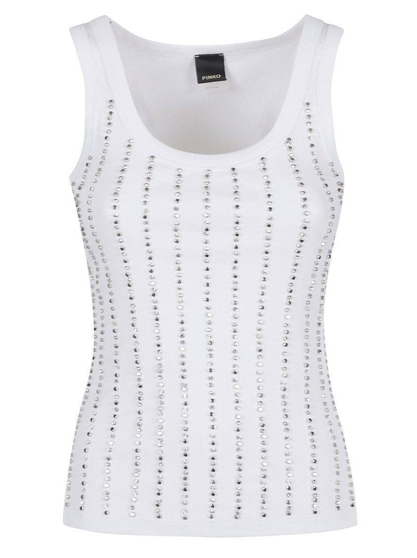 Pinko Cecily Embellished Scoop Neck Tank Top