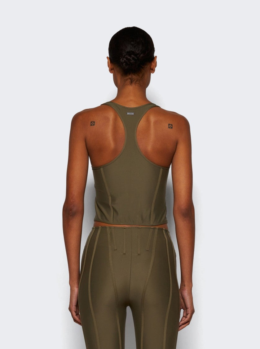 Mugler Corset Top Khaki