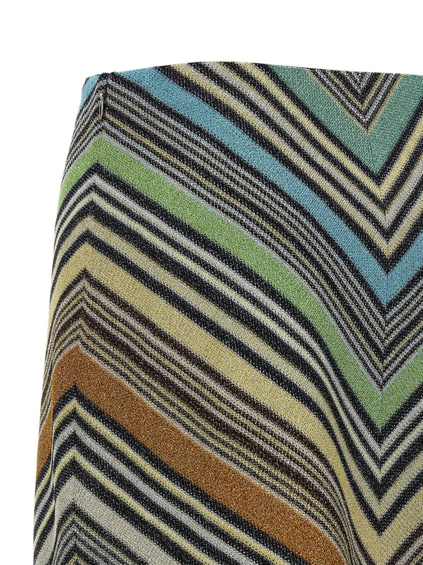 Missoni Geometric Pattern Lamé Viscose Mini Skirt