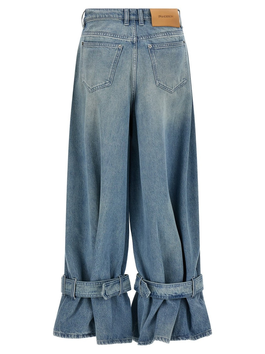 J. W. Anderson Wide-Leg Denim Jeans With Hem Strap