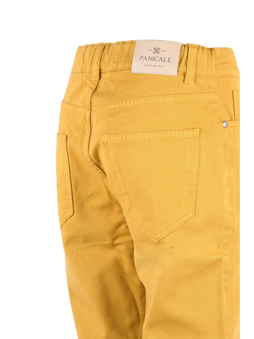 Panicale Yellow Slim-Fit Stretch Cotton Chino Pants