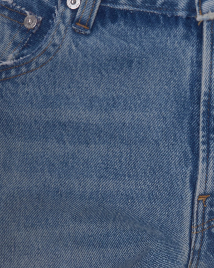 Haikure Flare Jeans With High Waist And Frayed Hem Accents