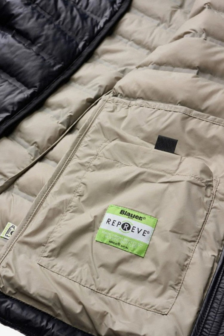 Blauer Navy Lightweight Hooded Quilted Polyamide Puffer Jacket