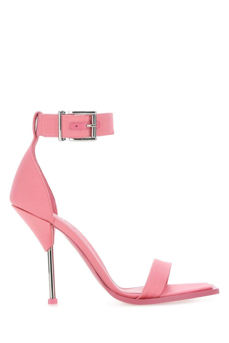 Alexander Mcqueen Pink Satin Sandals